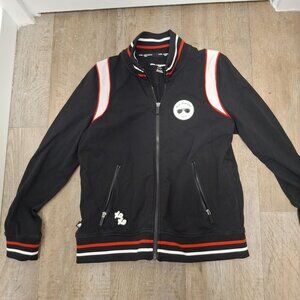 Karl Lagerfeld Paris Black & Red Zip-Up Jacket S Full-zip  Signature logo patch